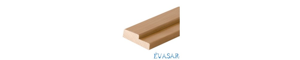 Sobrecerco (galce) de madera barnizada, distintas maderas: roble, pino, haya, sapelly, etc